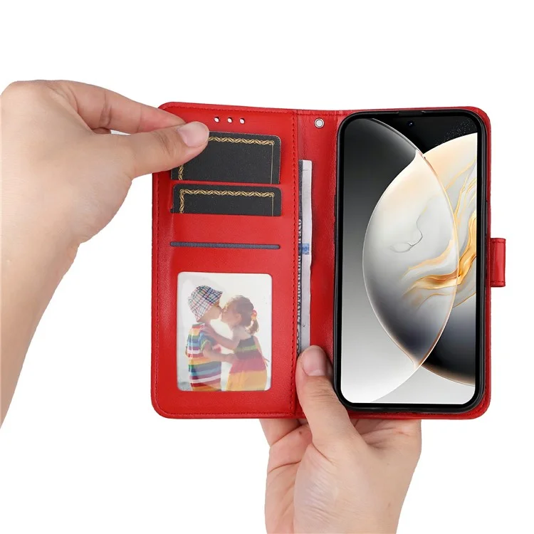 Funda de cartera de cuero con estampado de girasol para el vivo X200 Pro mini 5G - Rojo