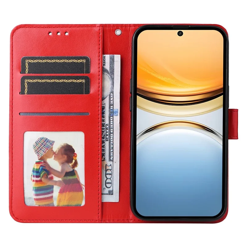 Für vivo Y300 Pro 5G Hülle Sonnenblumen-Prägung Leder Brieftasche Handyhülle - Rot