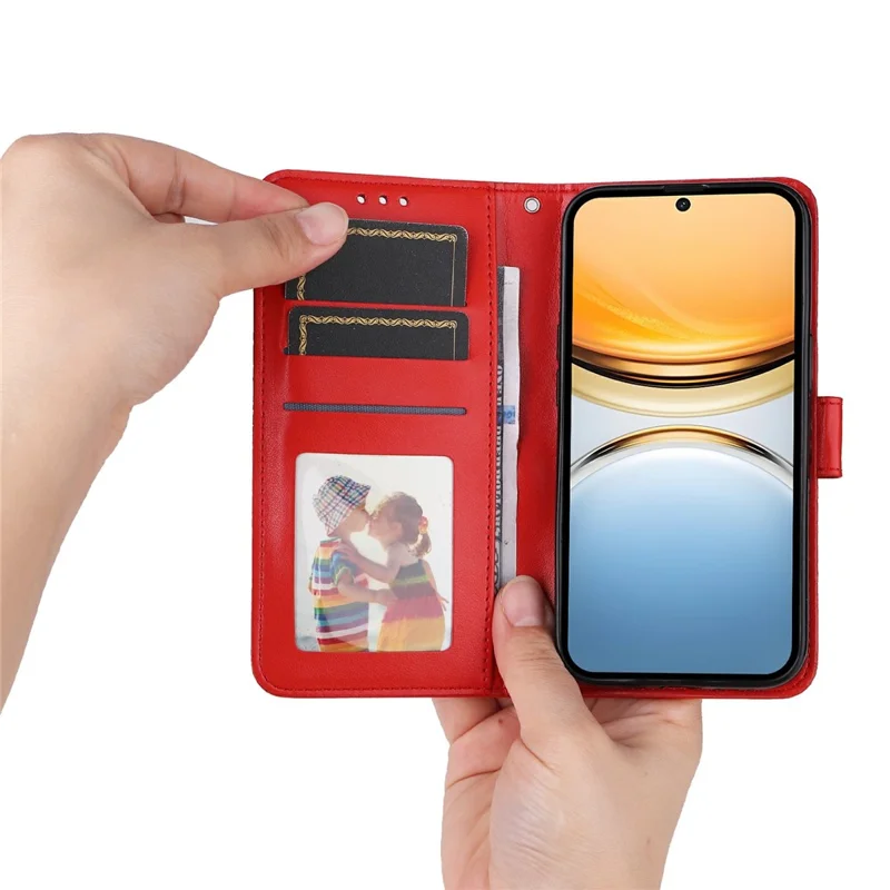 Für vivo Y300 Pro 5G Hülle Sonnenblumen-Prägung Leder Brieftasche Handyhülle - Rot