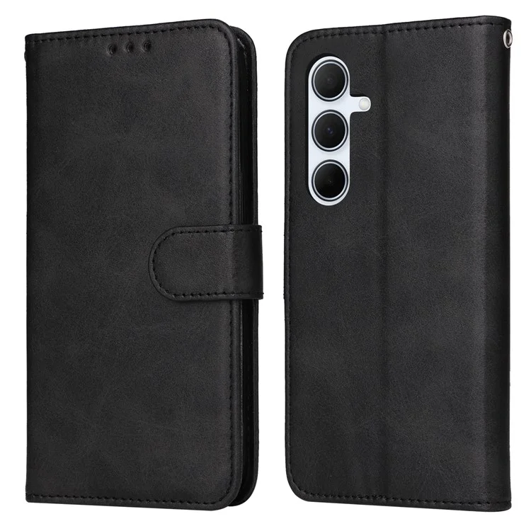 Für Samsung Galaxy A56 5G / A36 5G Hülle Wallet PU Leder Folio Flip Handyhülle - Schwarz