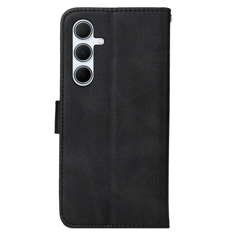 Für Samsung Galaxy A56 5G / A36 5G Hülle Wallet PU Leder Folio Flip Handyhülle - Schwarz