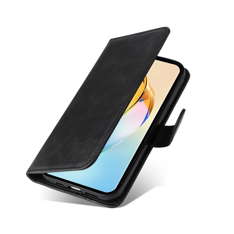 Чехол-книжка с откидной крышкой из искусственной кожи для телефона Honor X60 5G - черный
