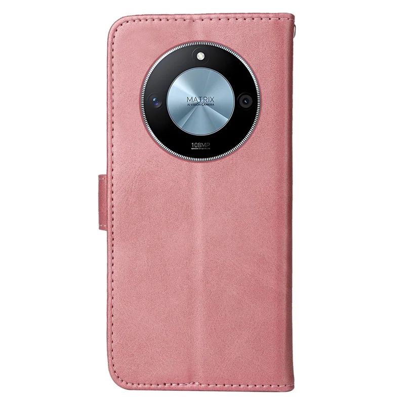 For Honor X60 5G Case Wallet PU Leather Folio Flip Phone Cover - Pink