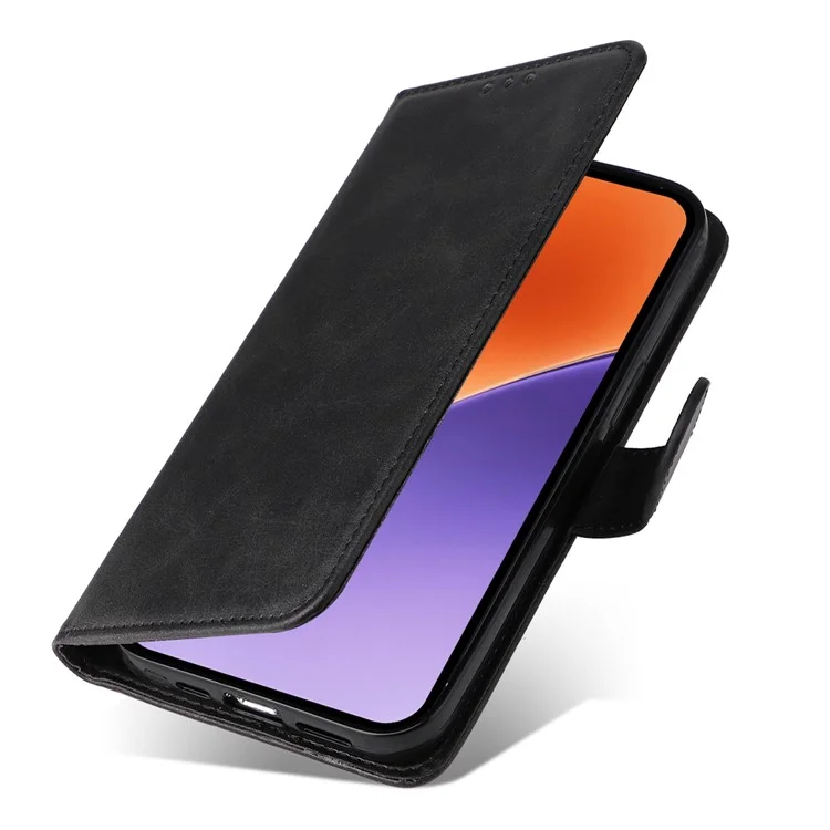 Für Xiaomi 15 Hülle Brieftasche PU-Leder Folio Flip Handyhülle - Schwarz