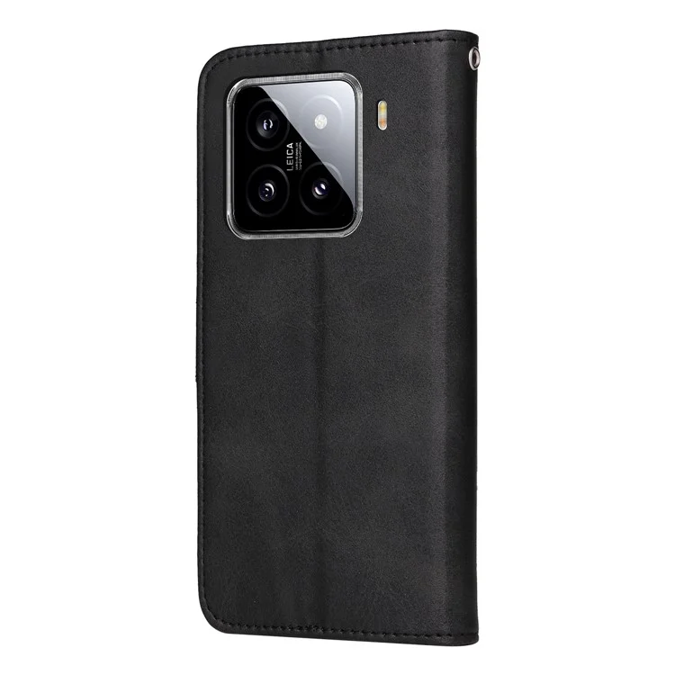 Für Xiaomi 15 Hülle Brieftasche PU-Leder Folio Flip Handyhülle - Schwarz