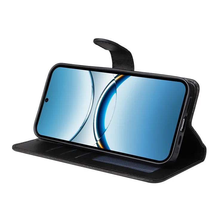 Funda de cartera de cuero PU para Oppo Find X8 5G, tapa abatible - Negro