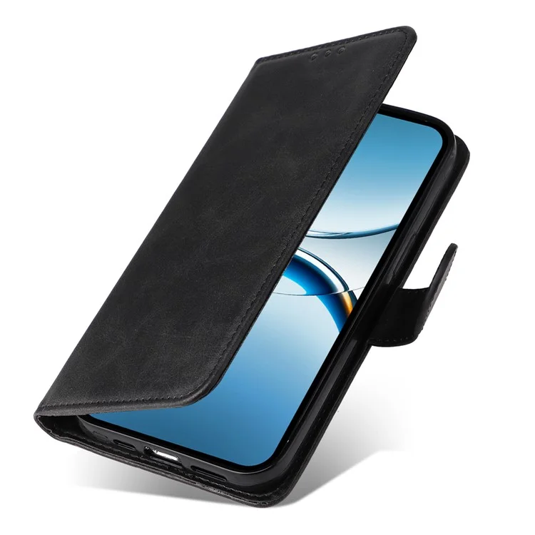 Funda de cartera de cuero PU para Oppo Find X8 5G, tapa abatible - Negro