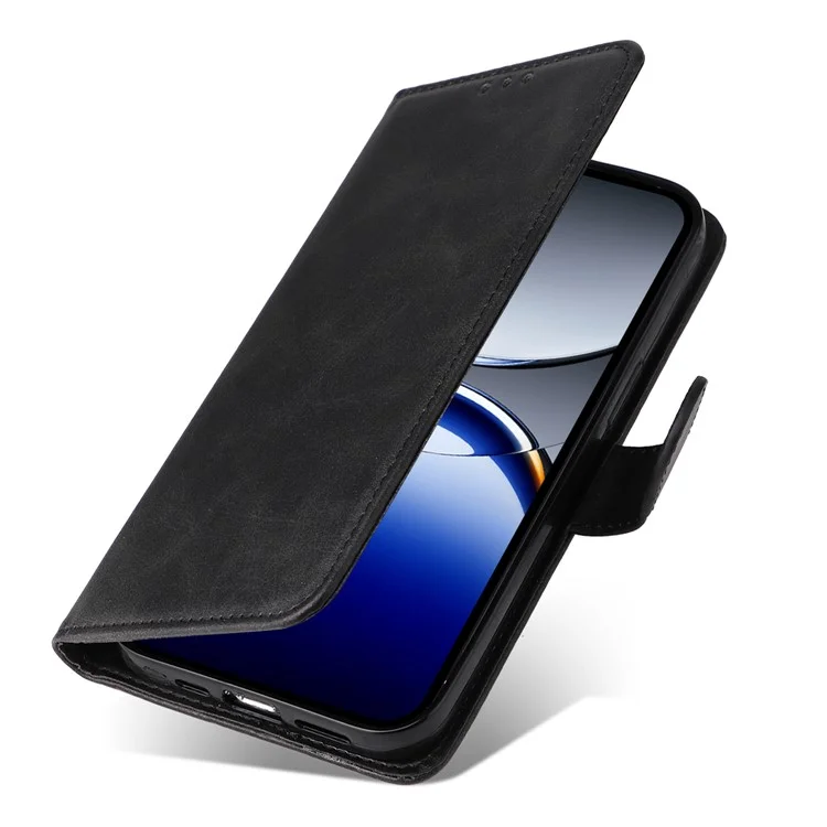 Funda de cartera de cuero de PU con tapa plegable para Oppo Find X8 Pro 5G - Negro