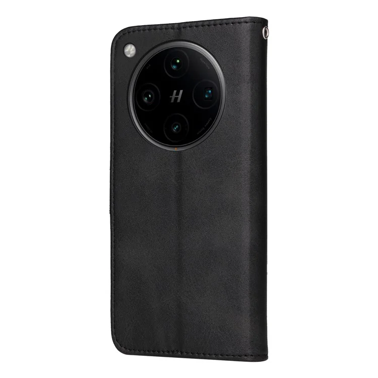 Funda de cartera de cuero de PU con tapa plegable para Oppo Find X8 Pro 5G - Negro
