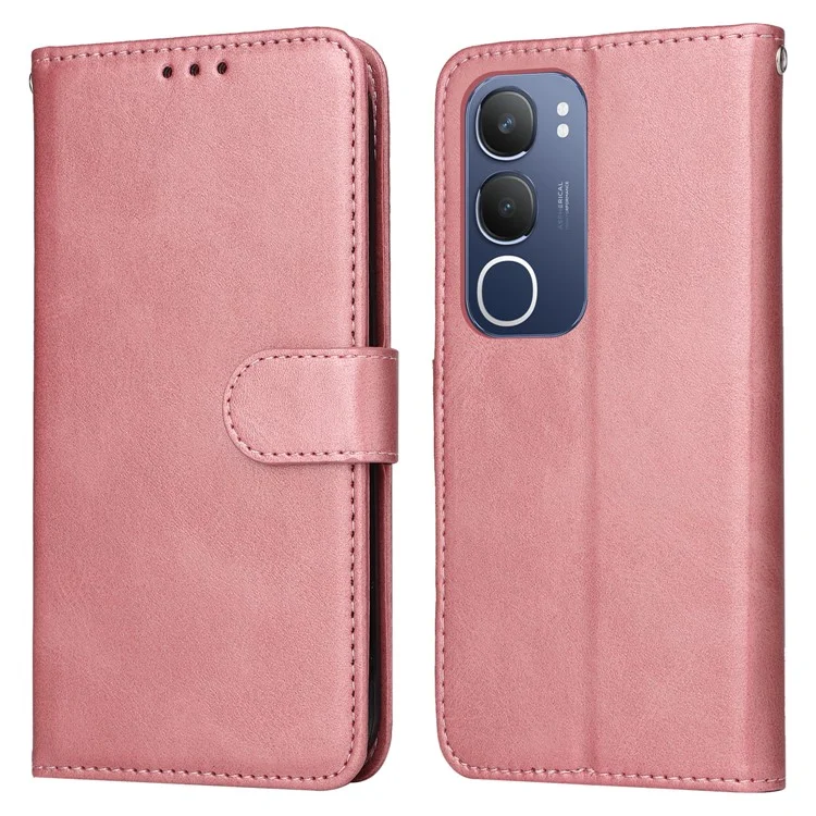 Чехол-книжка из искусственной кожи для vivo Y19s 4G - Розовый