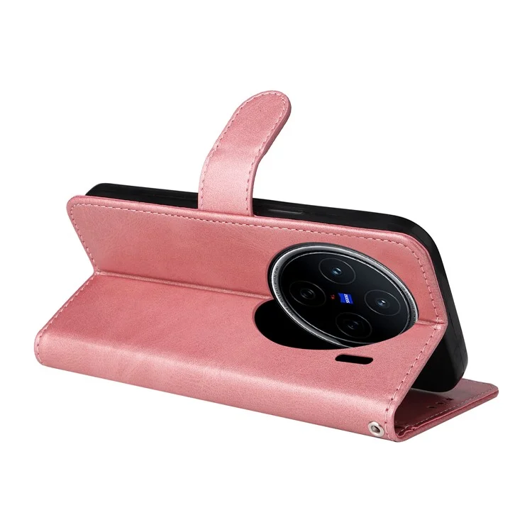 Étui portefeuille en cuir PU à rabat pour vivo X200 5G - Rose