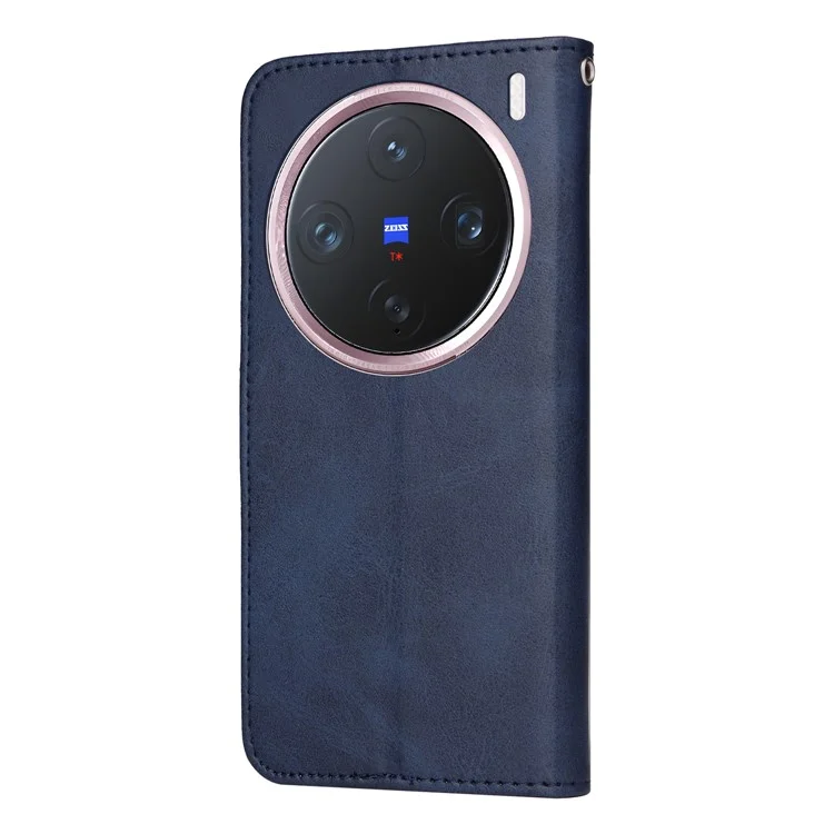 Custodia portafoglio in pelle PU a libro per vivo X200 Pro mini 5G - Blu