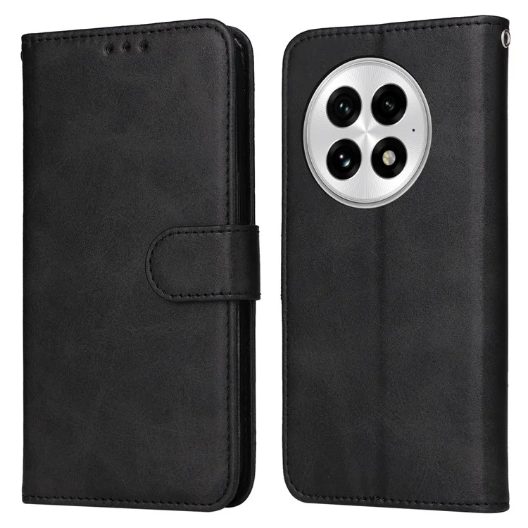 Funda para OnePlus 13 de piel sintética con tapa tipo cartera - Negro