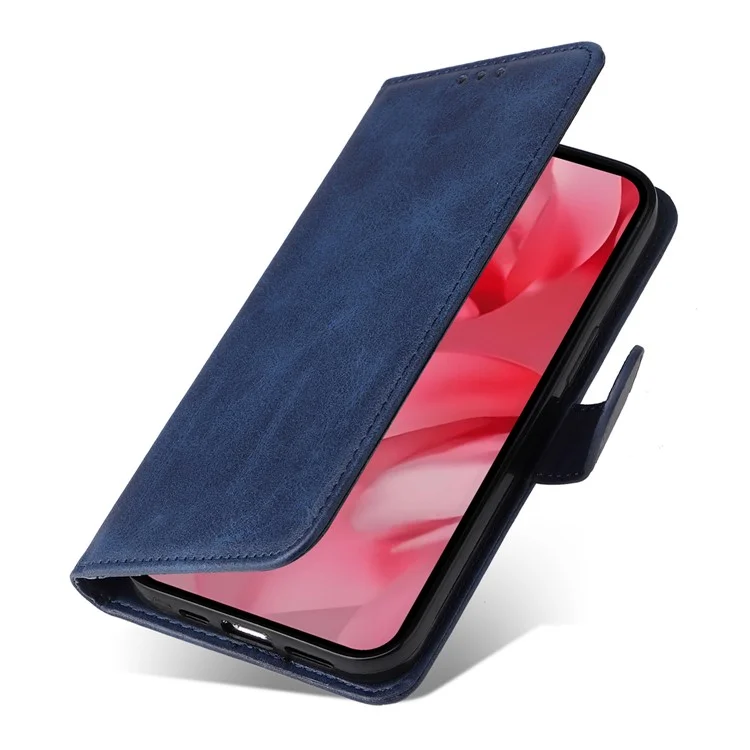 Funda cartera de piel sintética con tapa y soporte para Google Pixel 9a - Azul