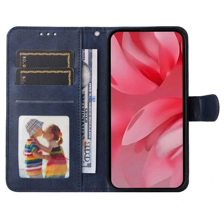 Funda cartera de piel sintética con tapa y soporte para Google Pixel 9a - Azul