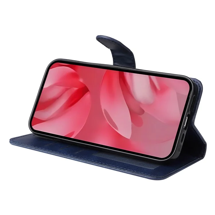 Funda cartera de piel sintética con tapa y soporte para Google Pixel 9a - Azul