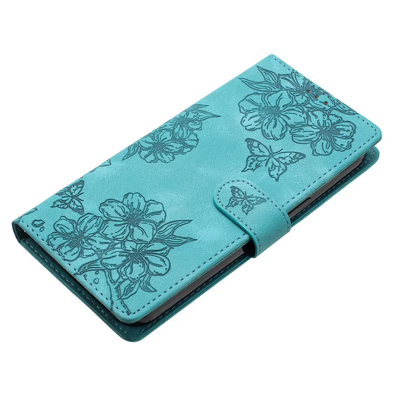 For Samsung Galaxy A26 5G Case Butterfly Flower Pattern Skin-Touch Leather Phone Cover - Green