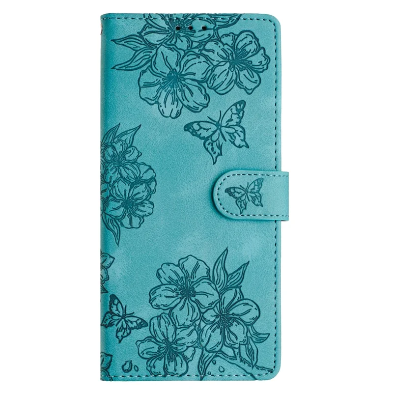 For Samsung Galaxy A26 5G Case Butterfly Flower Pattern Skin-Touch Leather Phone Cover - Green