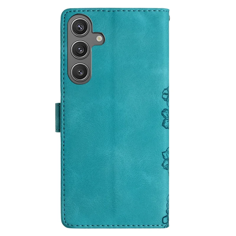 For Samsung Galaxy A26 5G Case Butterfly Flower Pattern Skin-Touch Leather Phone Cover - Green