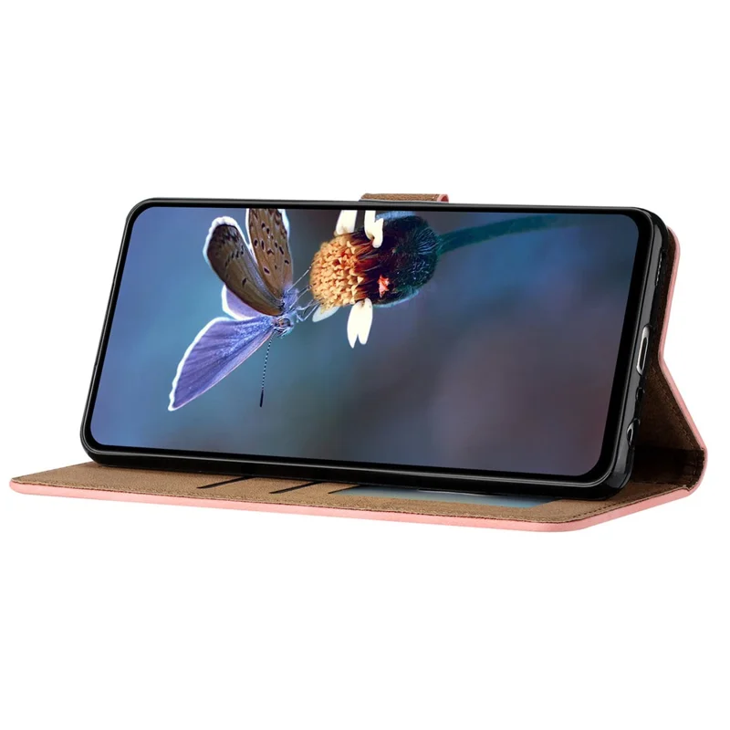 For Samsung Galaxy A26 5G Case Imprinted Butterfly Leather Wallet Phone Cover - Pink
