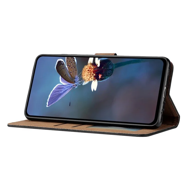 Чехол-бумажник с тиснением бабочки для Samsung Galaxy A56 5G - черный