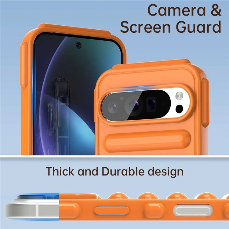 Для чехла Google Pixel 9 Pro XL защитный TPU чехол для телефона - Оранжевый