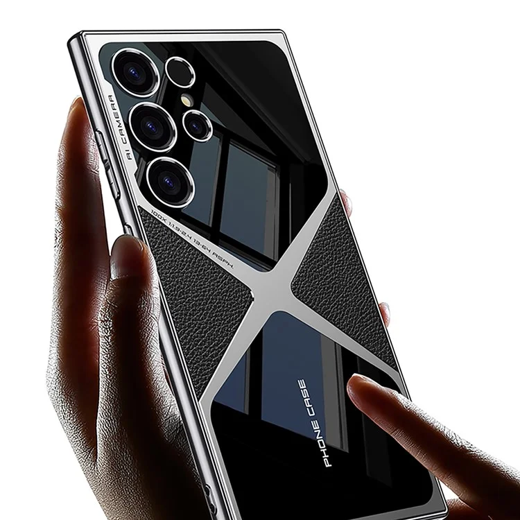 Funda para Samsung Galaxy S23 Ultra de GKK, diseño en forma de X, funda protectora híbrida para el teléfono - textura de fibra de carbono