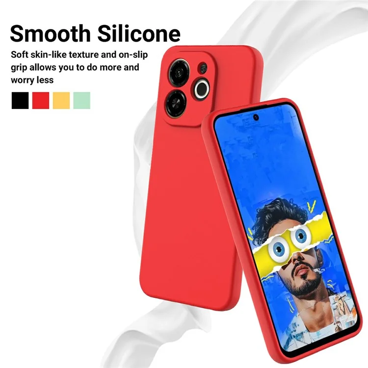 Étui pour TECNO Spark 30C 5G / Pop 9 5G en silicone liquide avec dragonne - Rouge