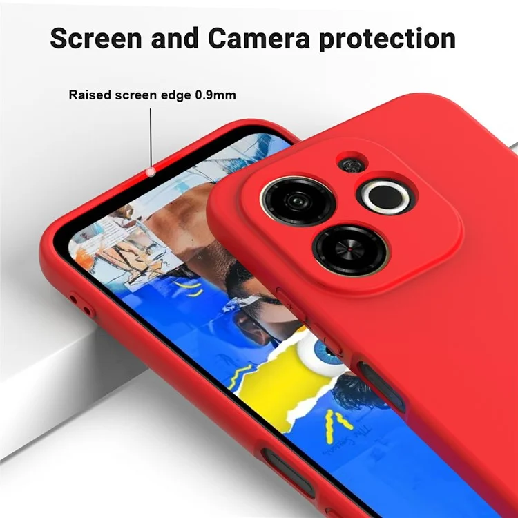 Étui pour TECNO Spark 30C 5G / Pop 9 5G en silicone liquide avec dragonne - Rouge