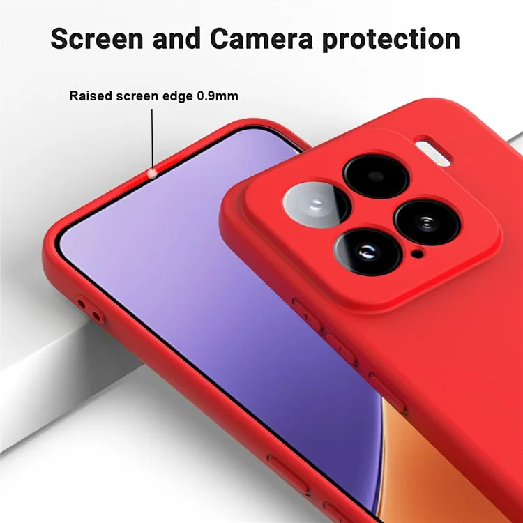 Для Xiaomi 15 Чехол из жидкого силикона для заднего корпуса телефона с ручным ремешком - Красный
