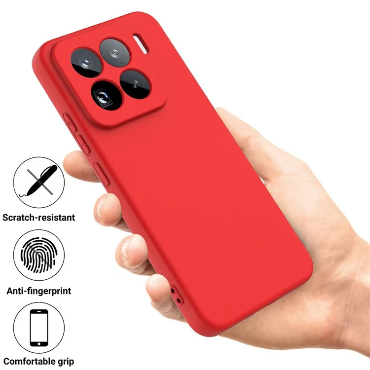 Custodia per Xiaomi 15 Pro in silicone liquido con cinturino - Rosso