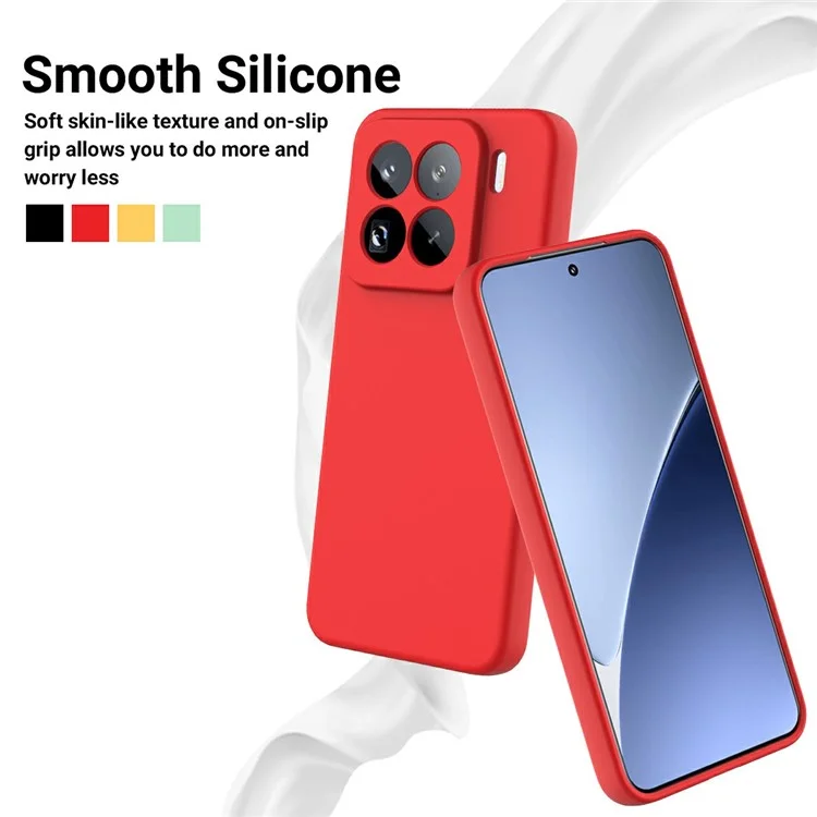 Custodia per Xiaomi 15 Pro in silicone liquido con cinturino - Rosso