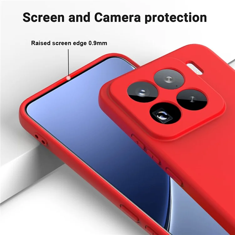 Custodia per Xiaomi 15 Pro in silicone liquido con cinturino - Rosso