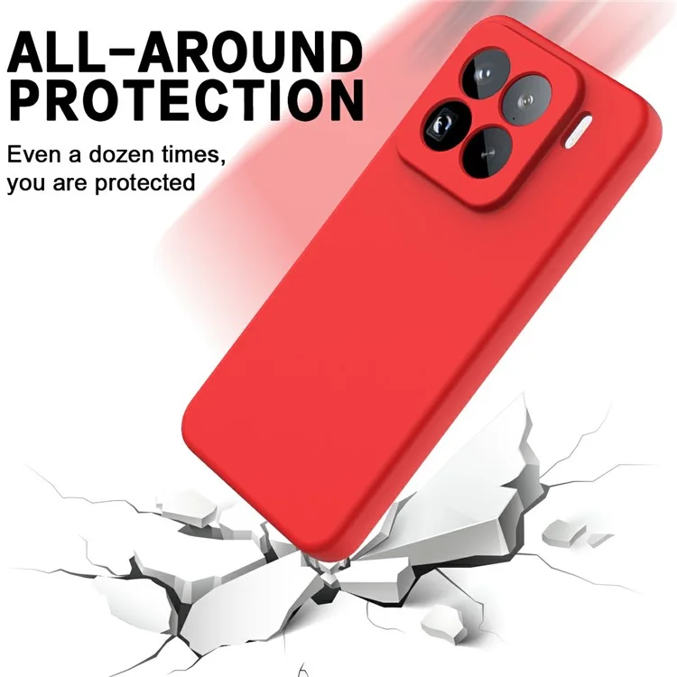 Custodia per Xiaomi 15 Pro in silicone liquido con cinturino - Rosso