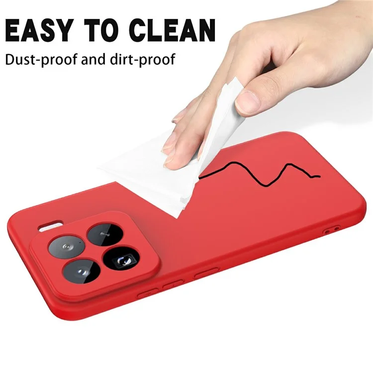 Custodia per Xiaomi 15 Pro in silicone liquido con cinturino - Rosso