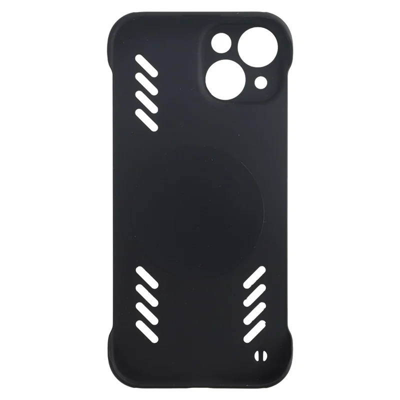 For iPhone 15 Case Hard PC Frameless Heat Dissipation Phone Cover - Black
