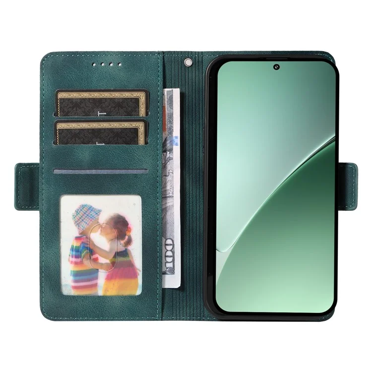 Custodia per Xiaomi 15 Pro in pelle PU con motivo a rombi stellato - Verde