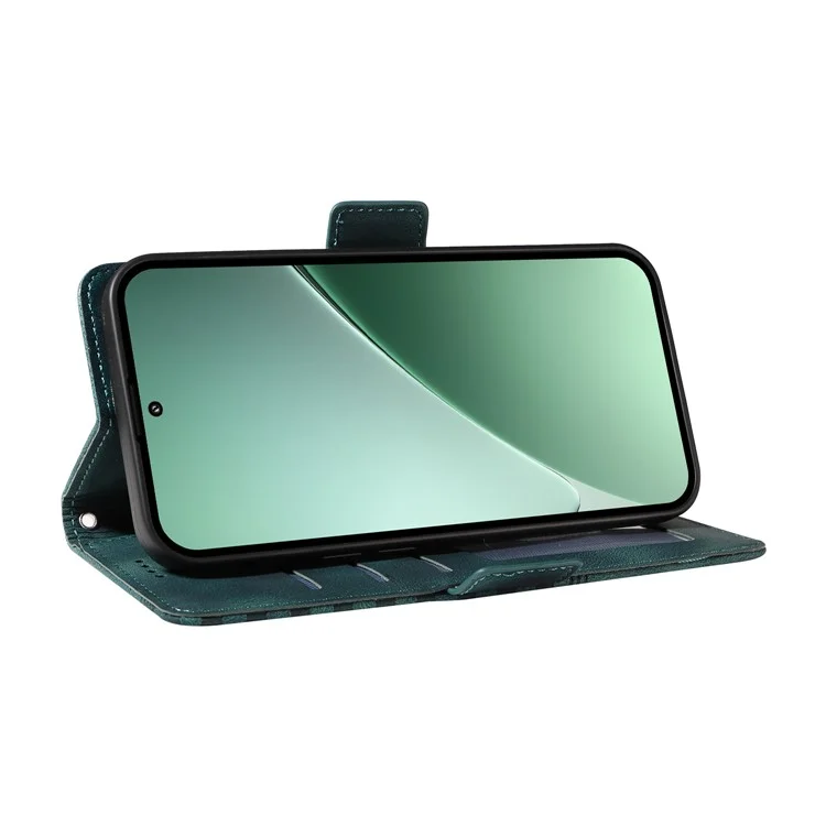 Custodia per Xiaomi 15 Pro in pelle PU con motivo a rombi stellato - Verde