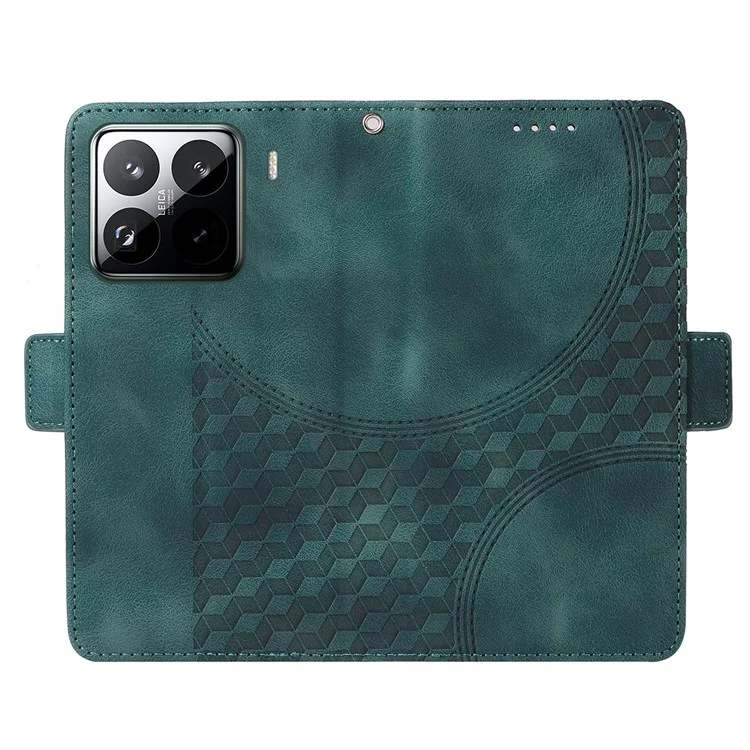 Custodia per Xiaomi 15 Pro in pelle PU con motivo a rombi stellato - Verde