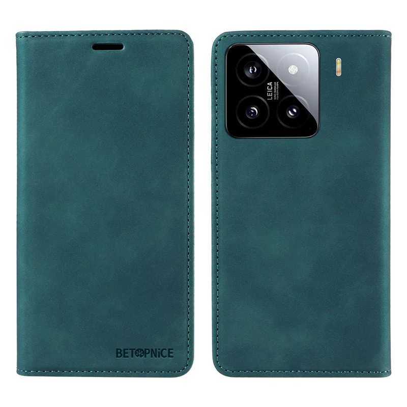 BETOPNICE 003 For Xiaomi 15 Wallet Case Leather Phone Cover with Stand - Green