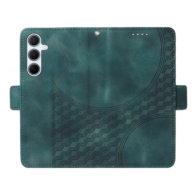 Custodia in pelle PU per Samsung Galaxy A56 5G / A36 5G, con motivo a rombi e stelle stampato - Verde