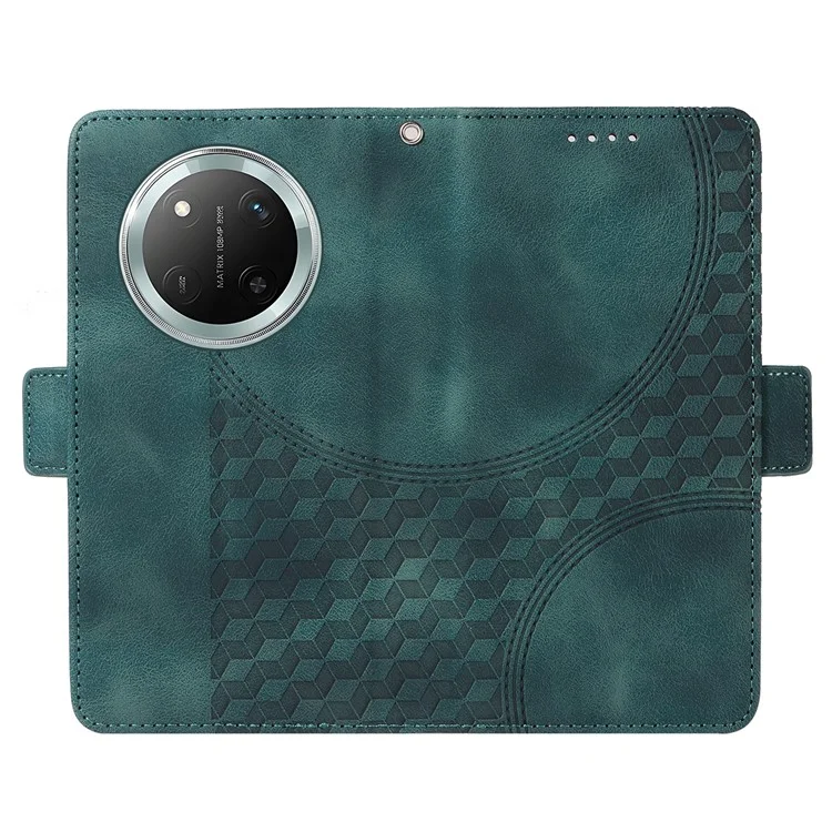 Custodia in pelle per Honor Magic7 Lite 5G / X9c 5G / X60 Pro 5G con motivo a rombi e stelle stampato - Verde