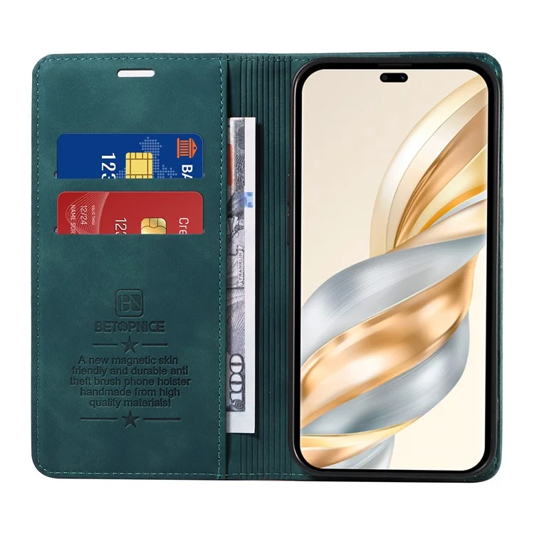 Funda de teléfono tipo cartera BETOPNICE 003 para Honor Magic7 Lite 5G / X9c 5G / X60 Pro 5G, cubierta de cuero con soporte - Verde
