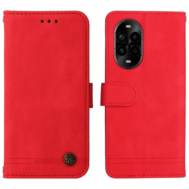 Custodia a portafoglio per Huawei nova 13 Pro 5G con pelle touch, cover per telefono con motivo ad albero - Rosso