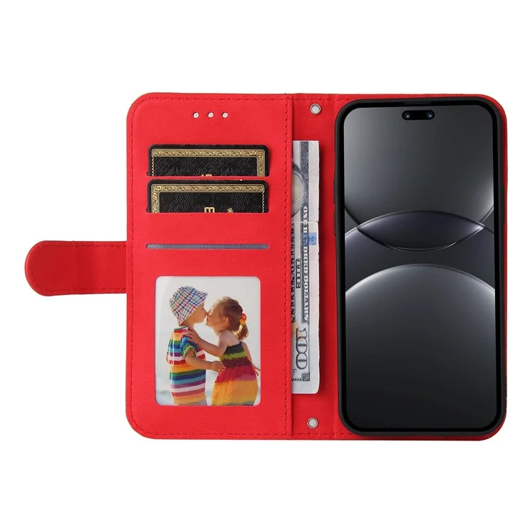 Custodia a portafoglio per Huawei nova 13 Pro 5G con pelle touch, cover per telefono con motivo ad albero - Rosso