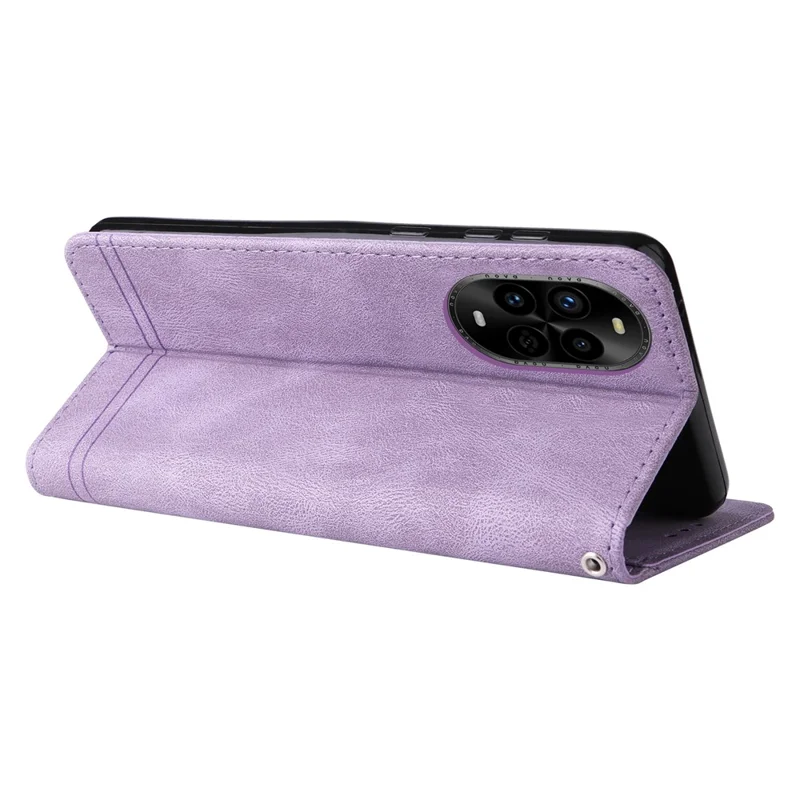 For Huawei nova 14 Pro 5G / nova 13 Pro 5G Leather Wallet Cases Skin Touch Phone Cover Stand with Strap - Purple
