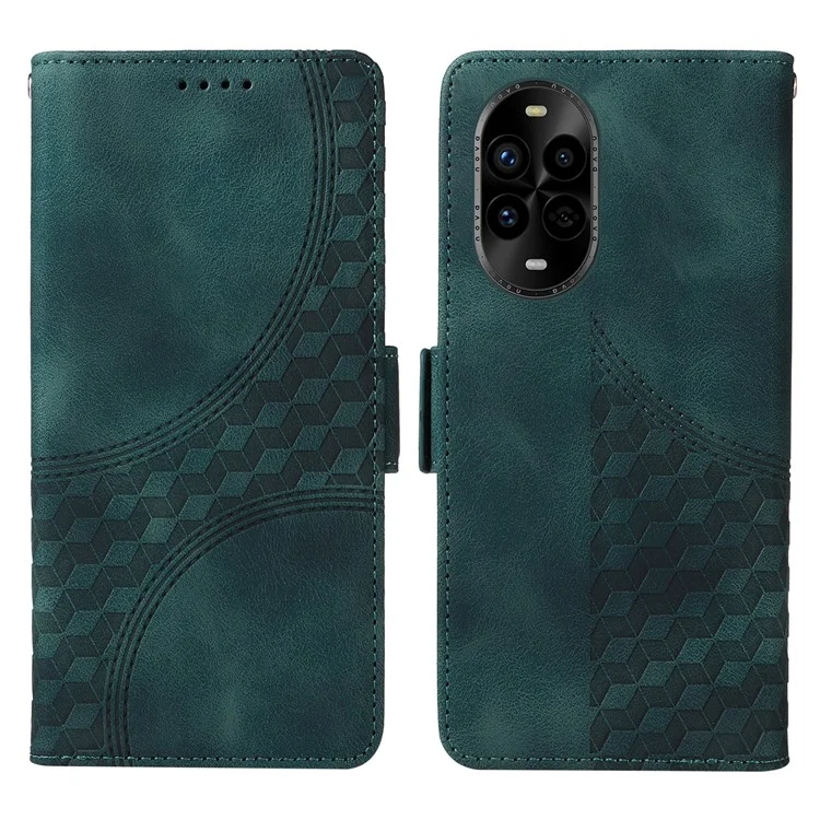 Custodia per Huawei nova 13 Pro 5G in pelle PU, cover per telefono con motivo a rombi stellati - Verde