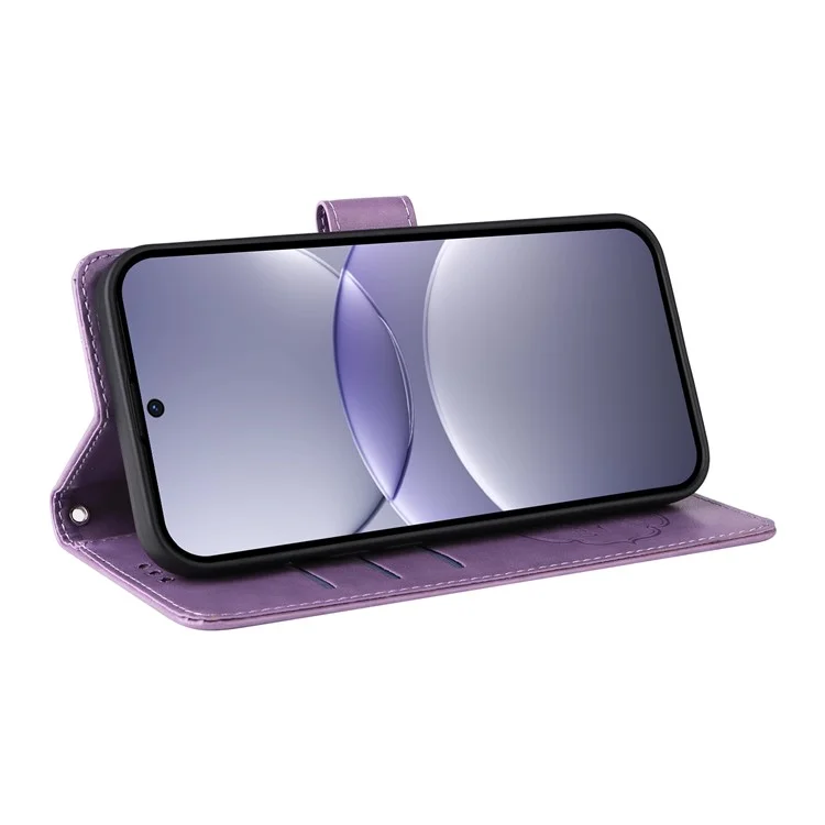 Capa de couro com estampa de borboleta e floral para Huawei nova 13 5G / nova 12 5G - Roxo