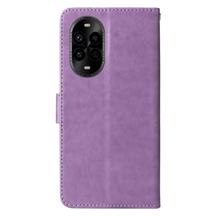 Étui en cuir pour Huawei nova 13 Pro 5G avec motif floral de papillon et support - Violet