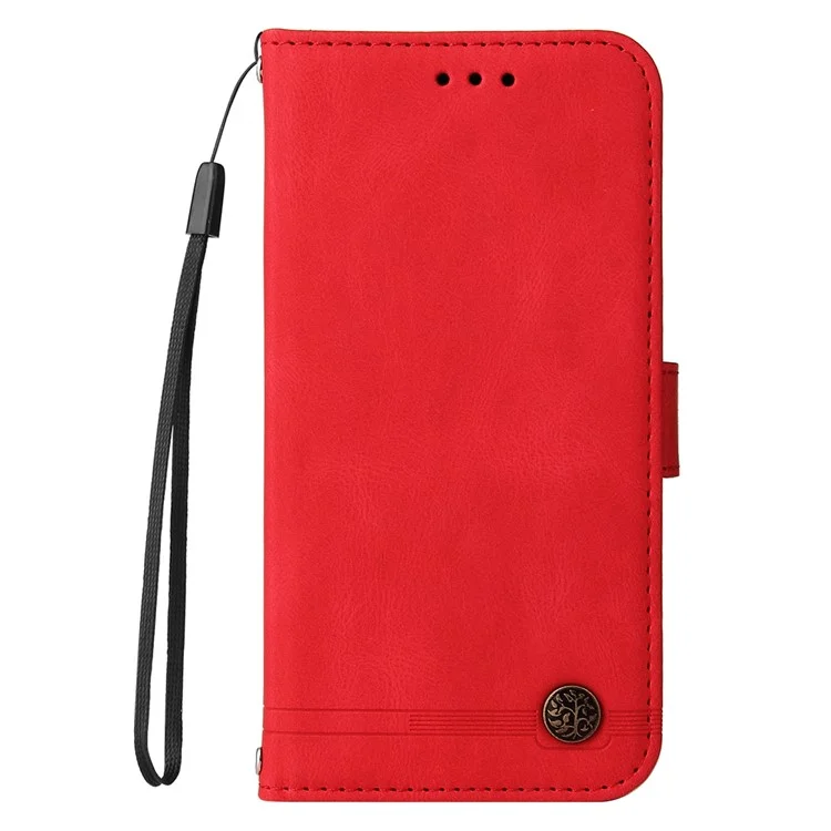 Funda de cuero con toque suave y diseño de árbol para Oppo Find X8 5G - Rojo